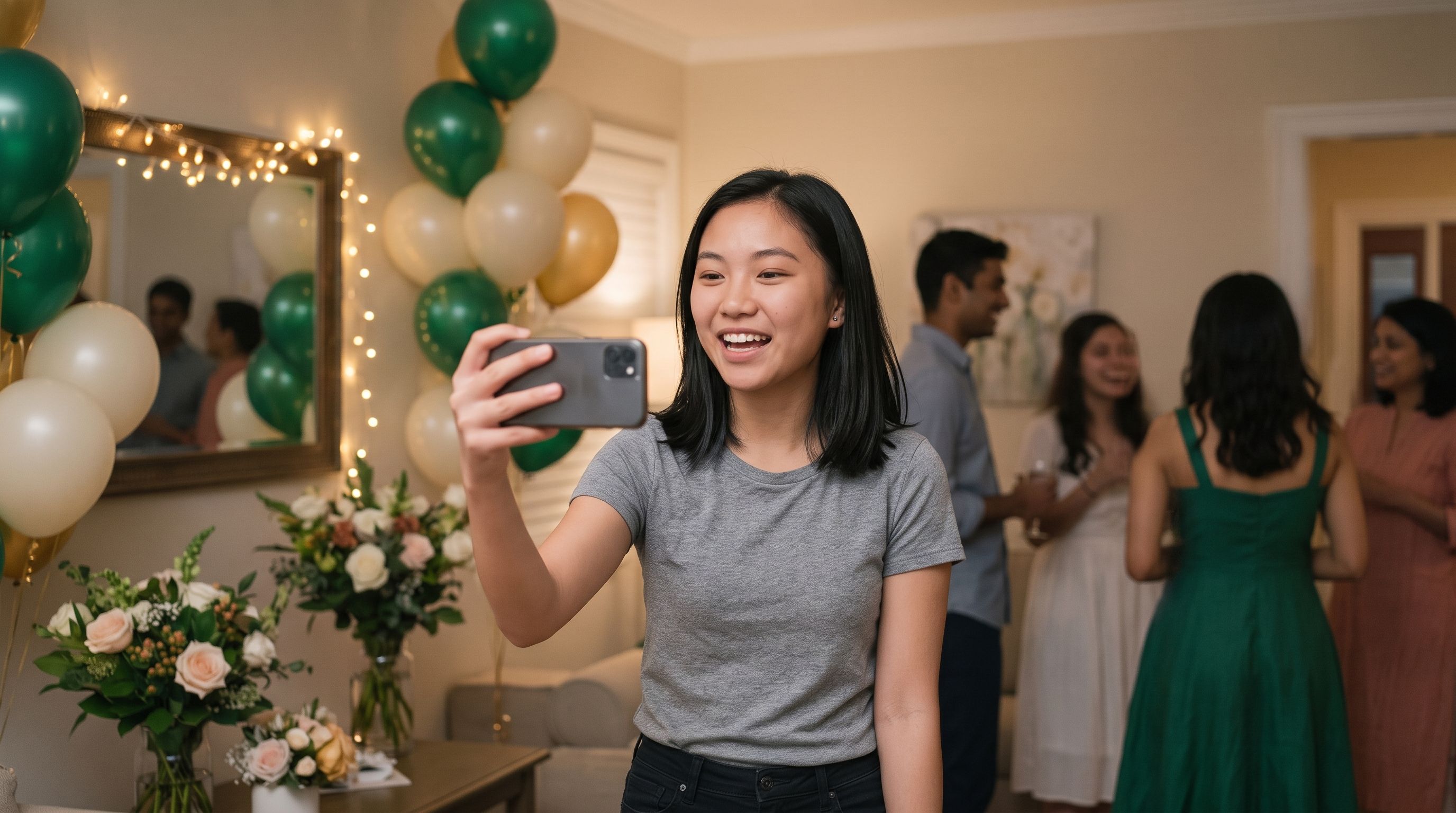 One of Maya's friends recording a video birthday message